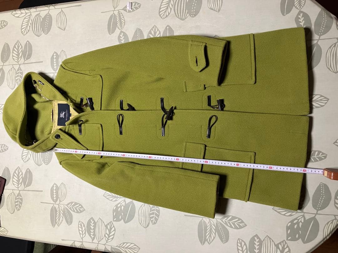 Burberry ダッフルコート 若草色 ウール　フード付き　Size40