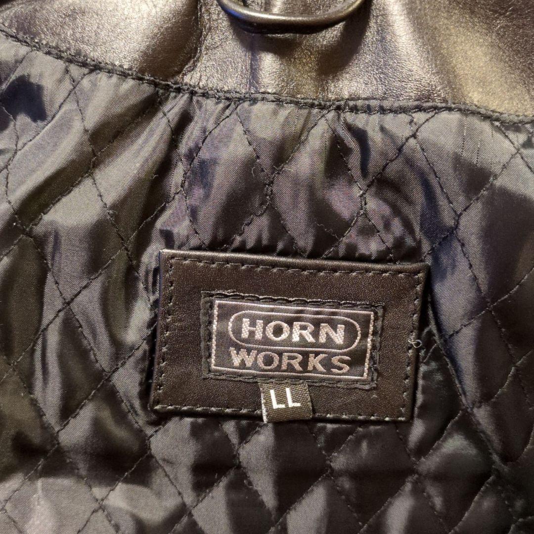 HORN WORKS シングルライダースジャケット LLサイズ ブラック