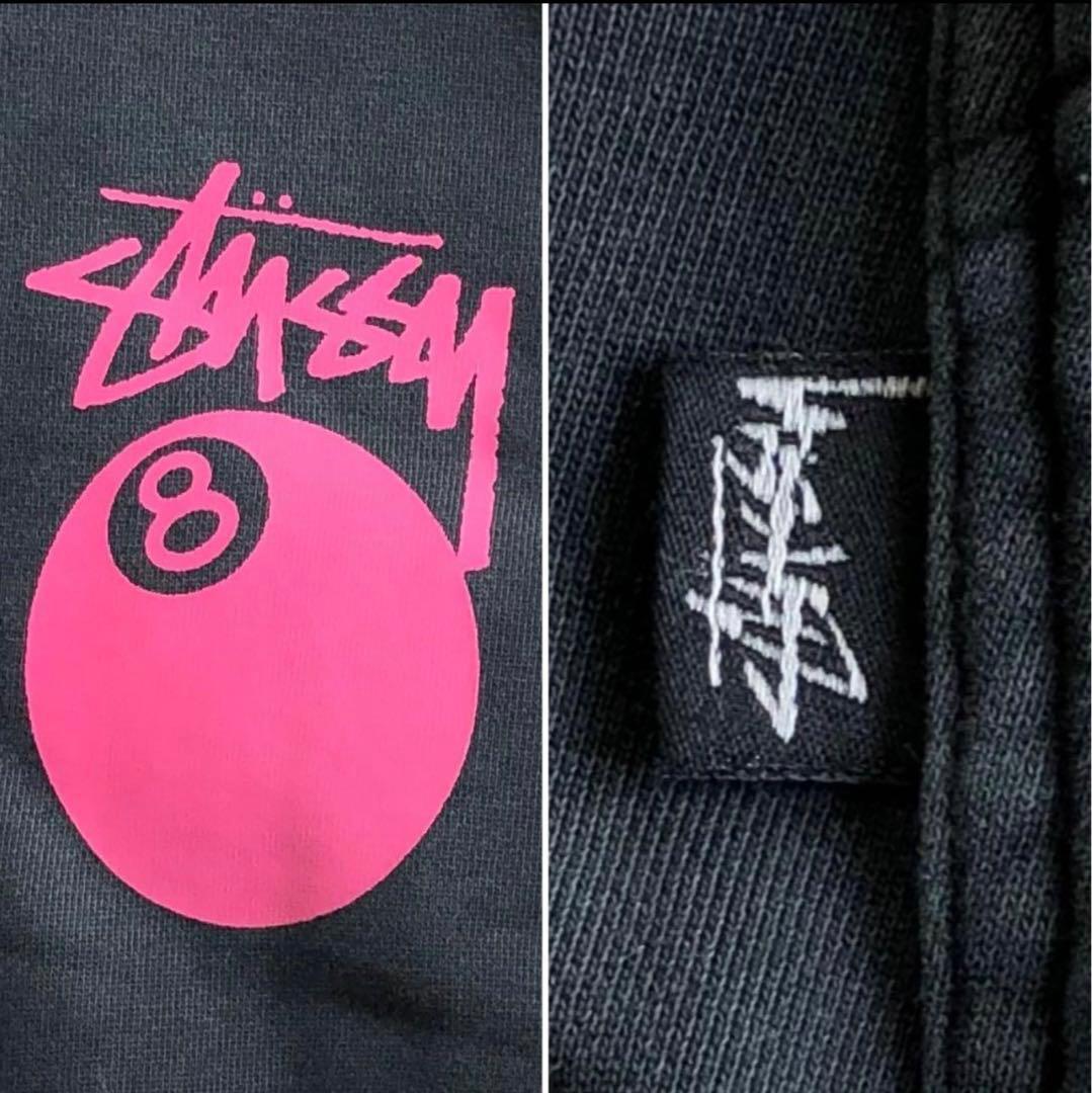 【ビッグシルエット L】ステューシー　パーカー　8ボール　黒　Y2K 90's