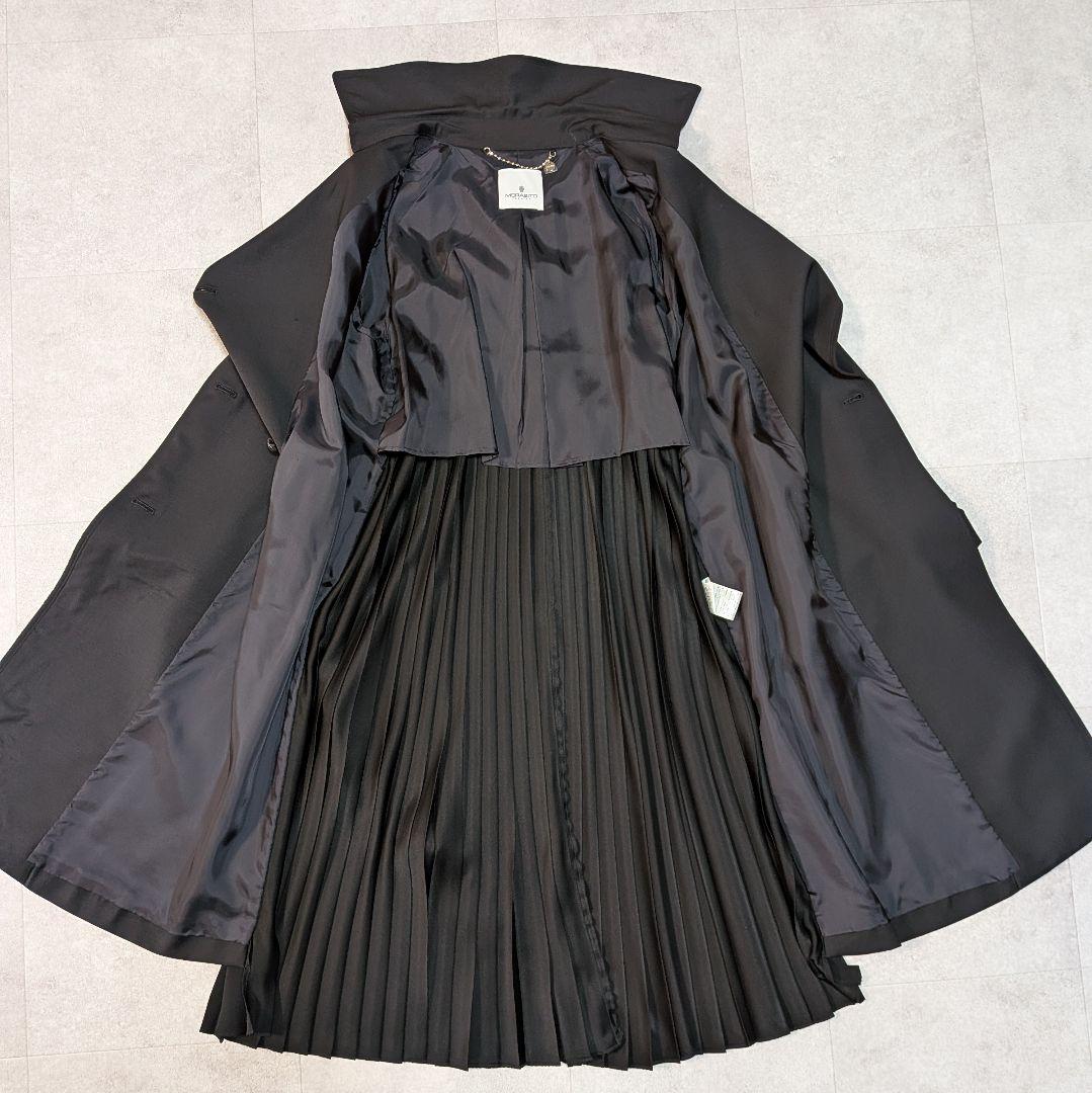 美品✨️モラビトプルミエ ウールトレンチコート バックプリーツ ダブルブレスト