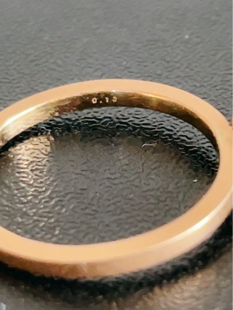 オーバルカット ダイヤモンドリングk18 0.13ct