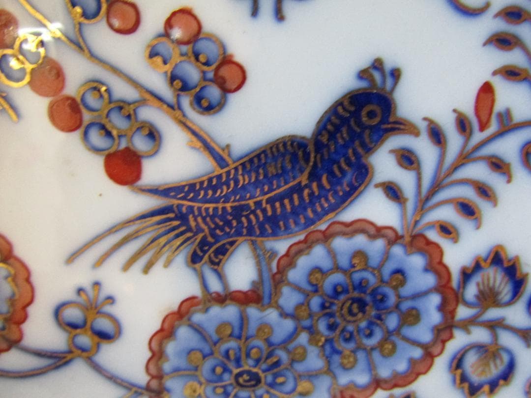 サ*ナ様 マイセン　カラーオニオン　アンティーク 花と鳥の装飾プレート　希少品