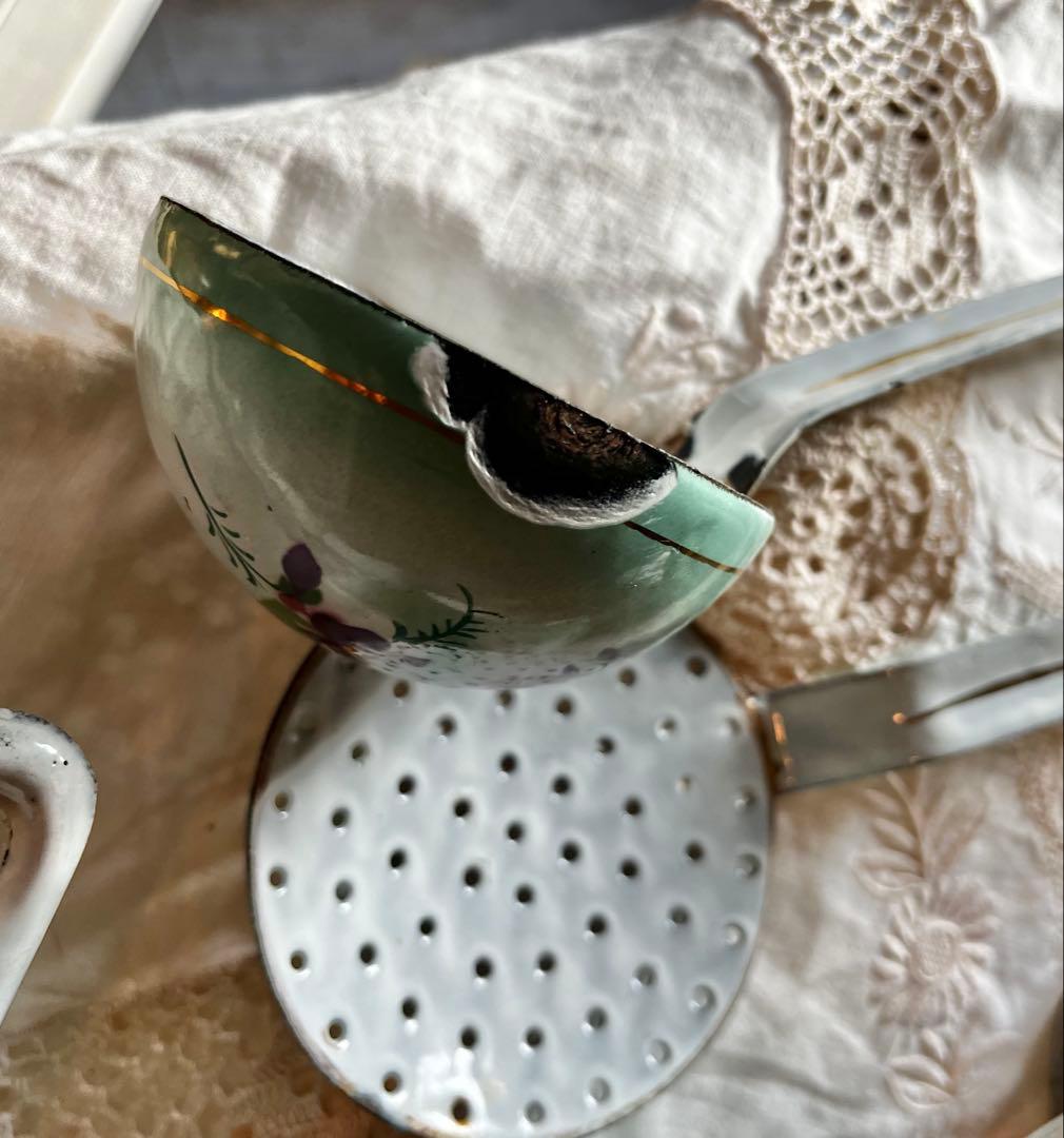 フランスアンティークホーロー14点セット