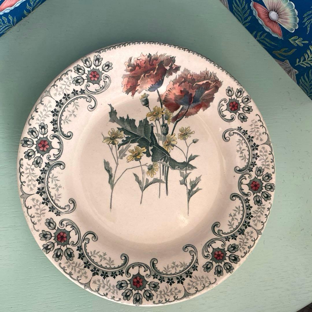 フランス アンティーク ショワジールロワ 切り花　平皿プレート【要確認】B
