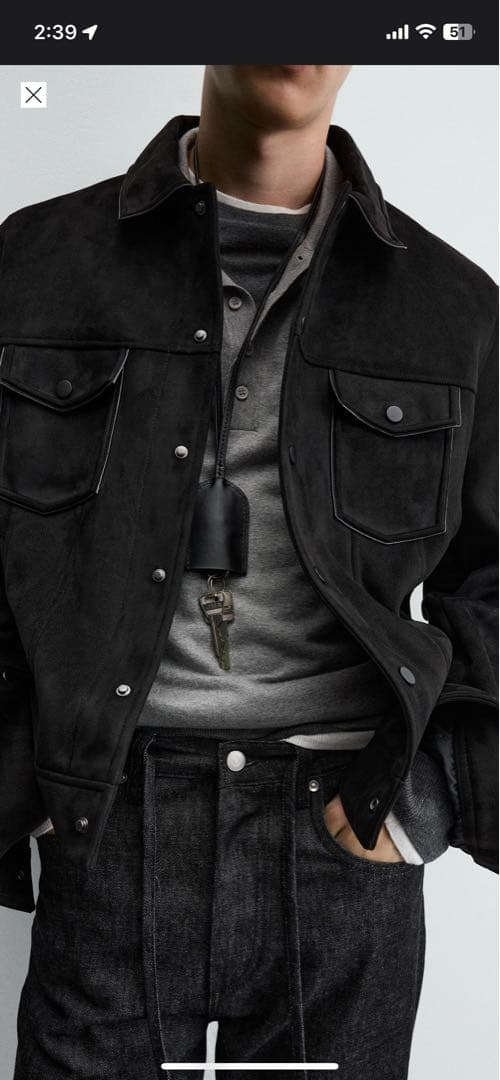 ZARA フェイクスエードレギュラーフィットジャケット