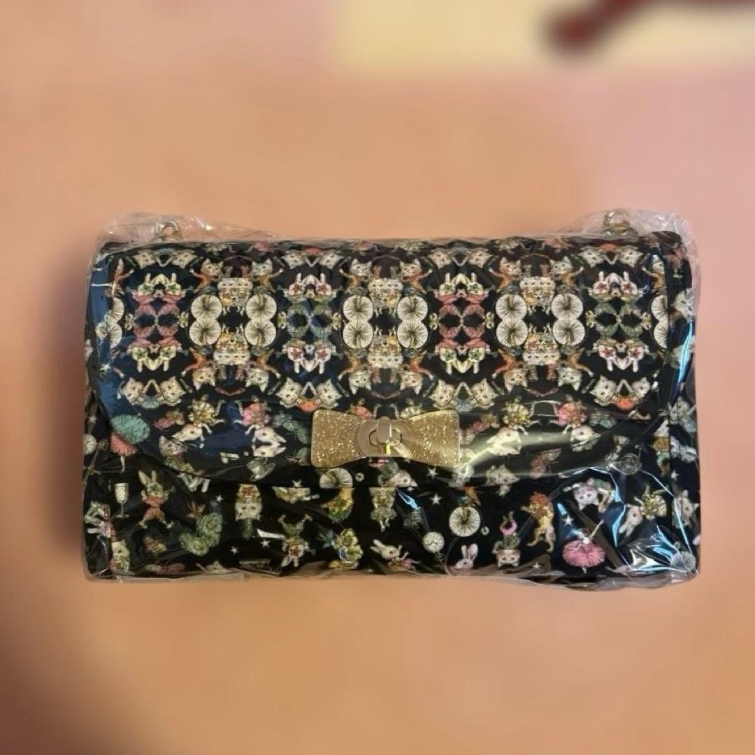 新品未使用　ハンドメイド　がま口付き蛇腹￼バッグ　マイリトルテイラー万華鏡柄