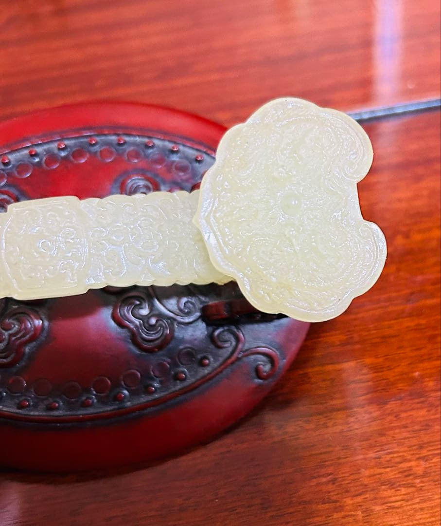 清時代　骨董品 朱肉　玉如意