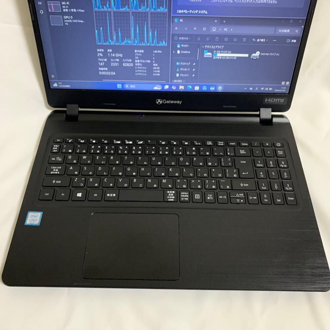 G001 【美品】15.6型/i5第8世代/16GB/512GB/DVD-RW