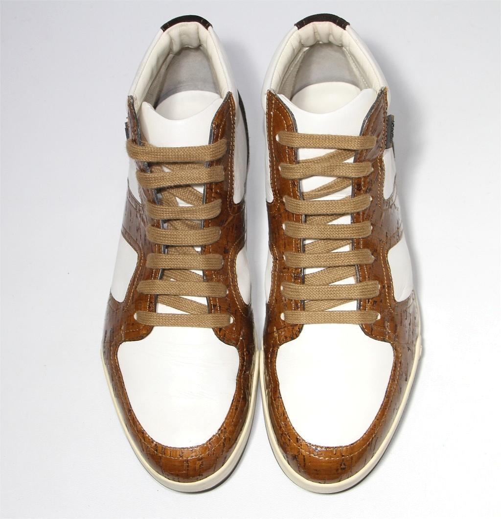 s*9様 FENDI フェンディ ハイカット スニーカー 白 レザー 6.5 イ