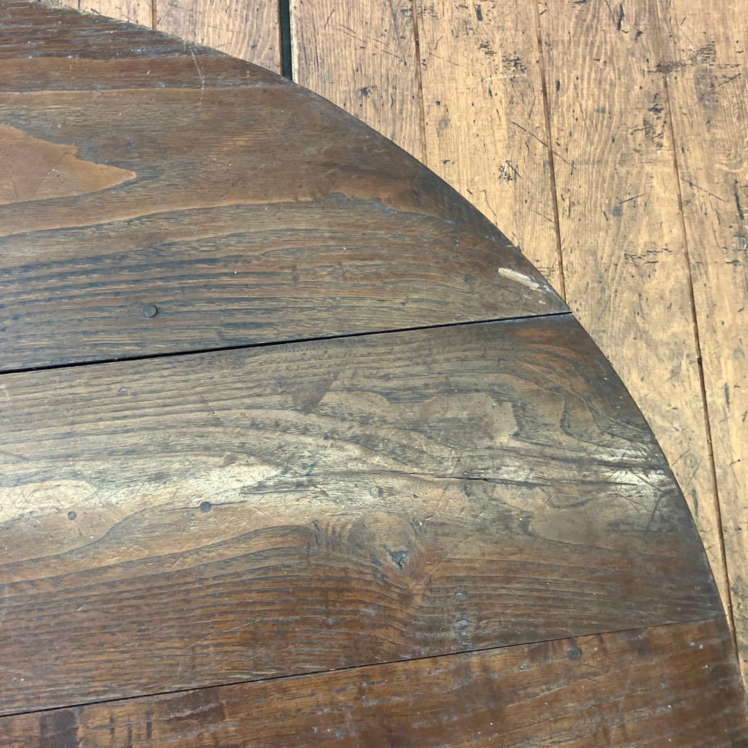 昭和レトロ 当時物 古道具 木製 テーブル 座卓 ちゃぶ台 円形 円型 丸型