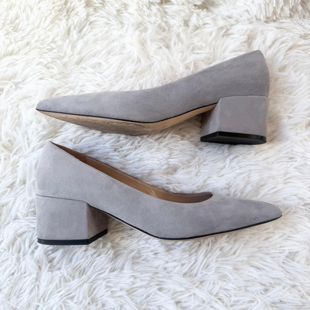 セルジオロッシ スエード パンプス イタリア製 ポインテッドトゥ グレー 38