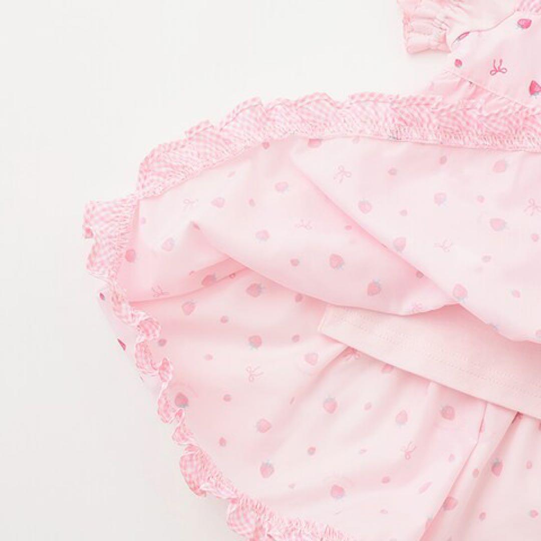 mezzo piano メゾピアノ♡いちご柄チュニックワンピ＆ブルマセット 80