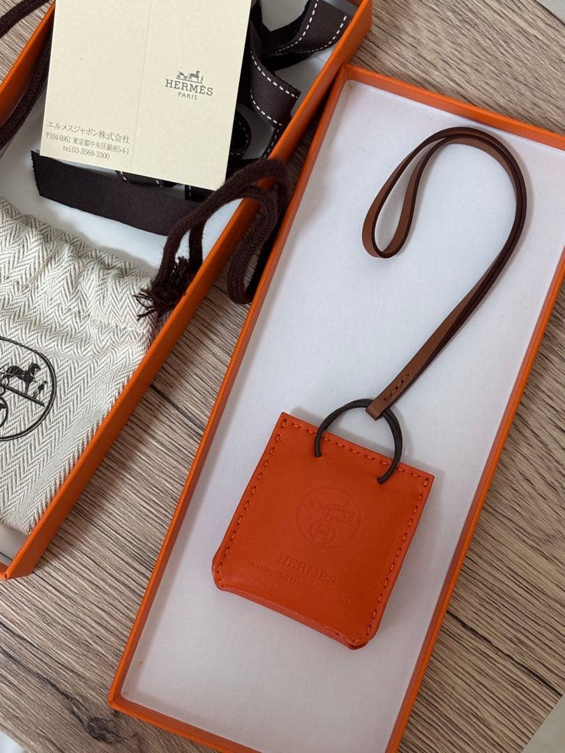美品 HERMES エルメス チャーム サックオランジュ バッグチャーム