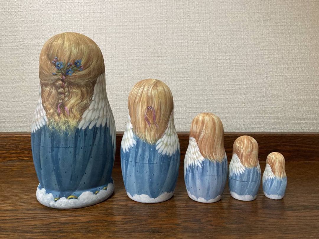 ロシア雑貨☆天使マトリョーシカ(5P)『オーケストラ』バルスコワ作 リダ工房