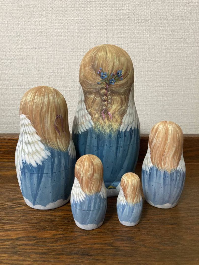 ロシア雑貨☆天使マトリョーシカ(5P)『オーケストラ』バルスコワ作 リダ工房