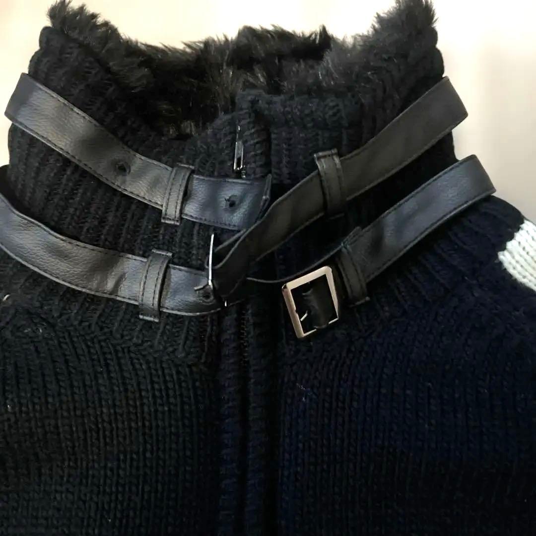 美品！VANSON バンソン スカル ニットジャケット ドクロ 裏地ボア 3XL