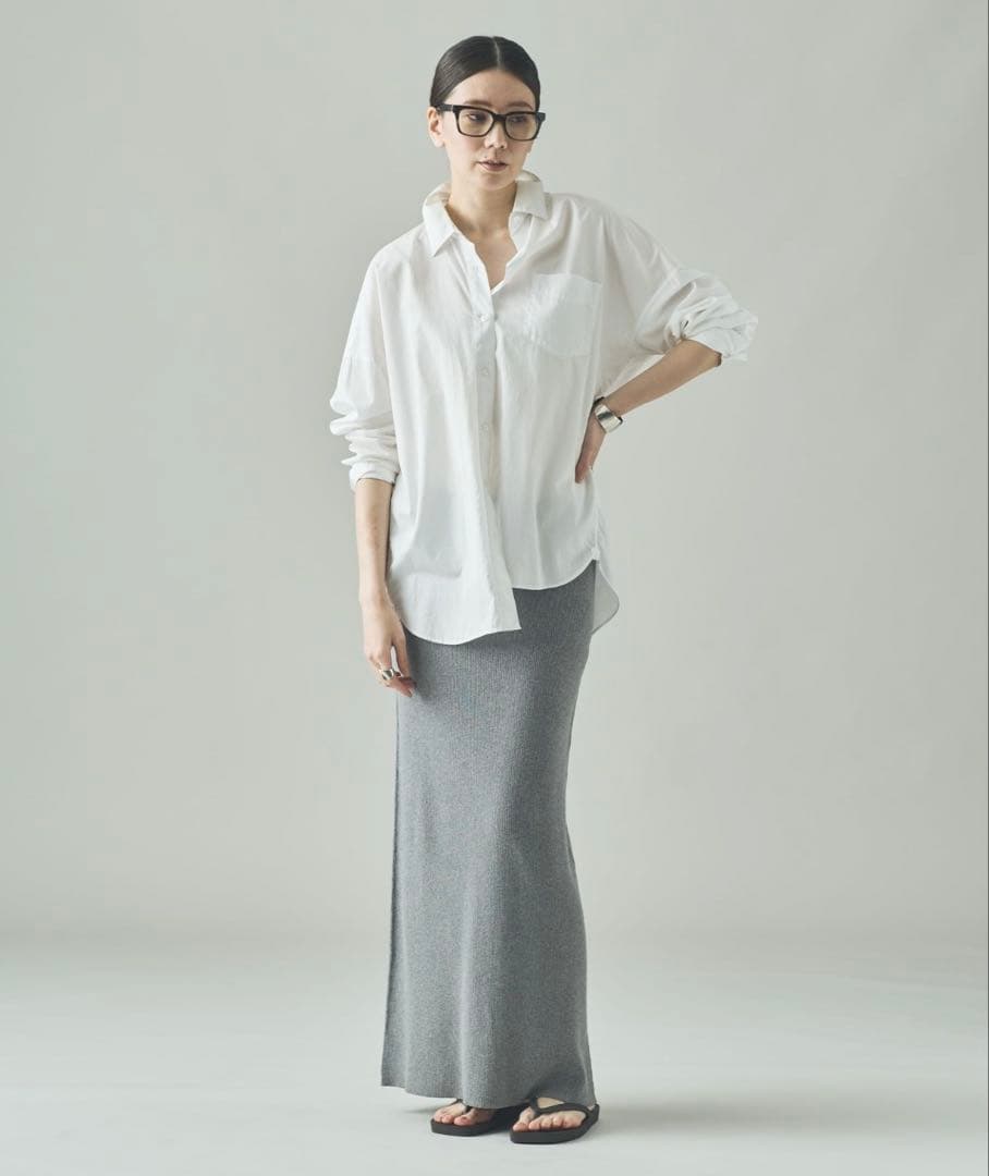 Curensology カレンソロジー コットンリブタイトスカート グレー