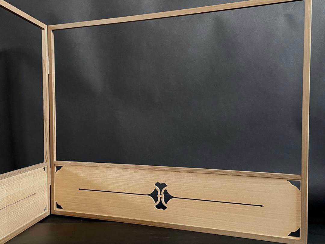 【美品 高級品質】「母」 杉 檜 腰風炉先 風炉先屏風 共布 タトウ（128②）