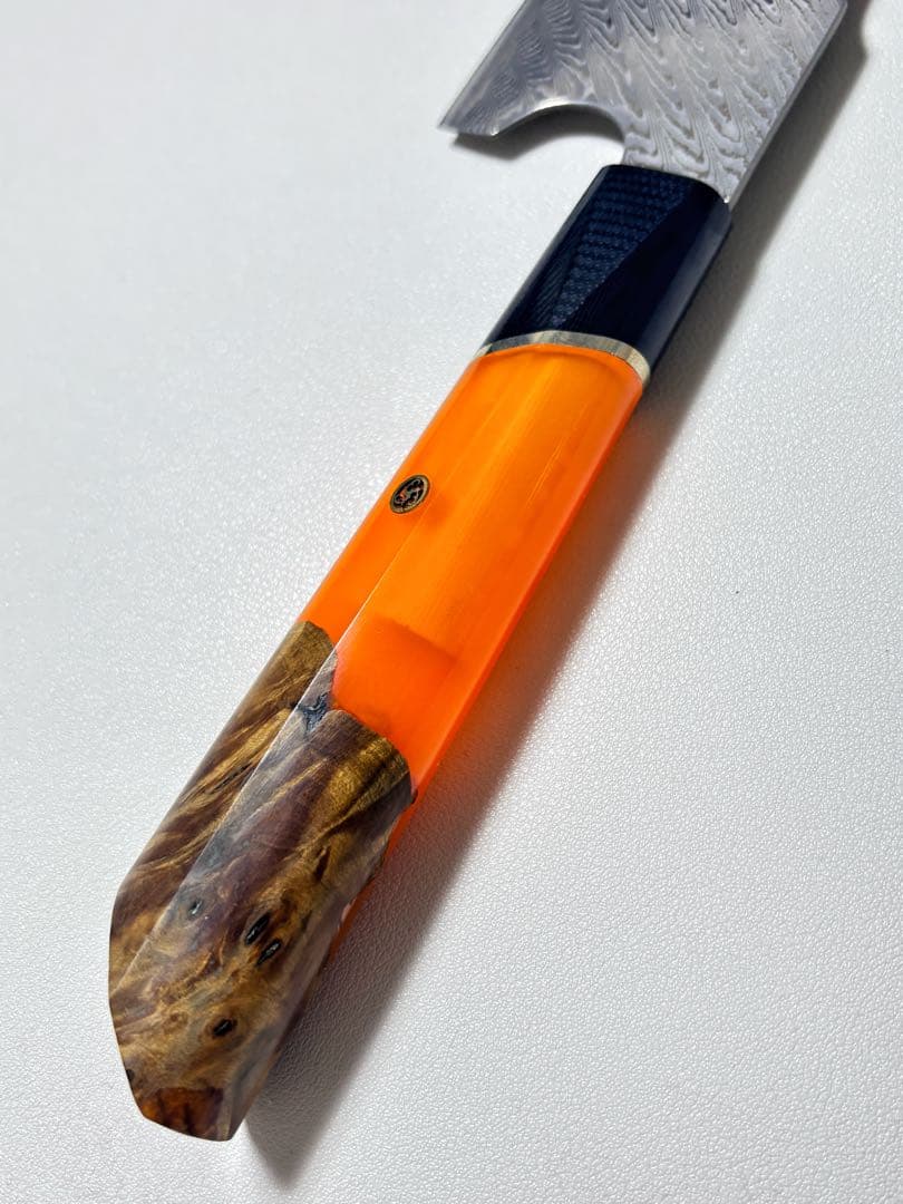 ダマスカスシェフナイフ AUS10 ダマスカス牛刀　210mm