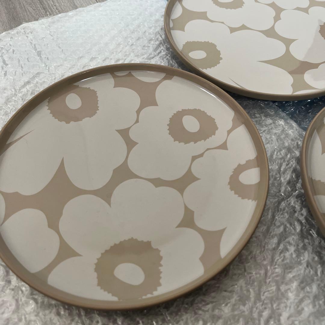 マリメッコ　ウニッコ　テラ×ホワイトプレート20cm4枚セット