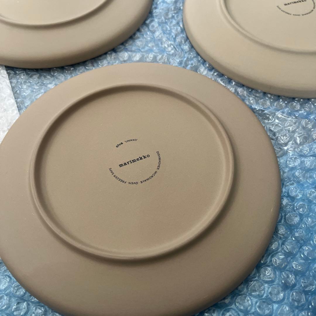 マリメッコ　ウニッコ　テラ×ホワイトプレート20cm4枚セット
