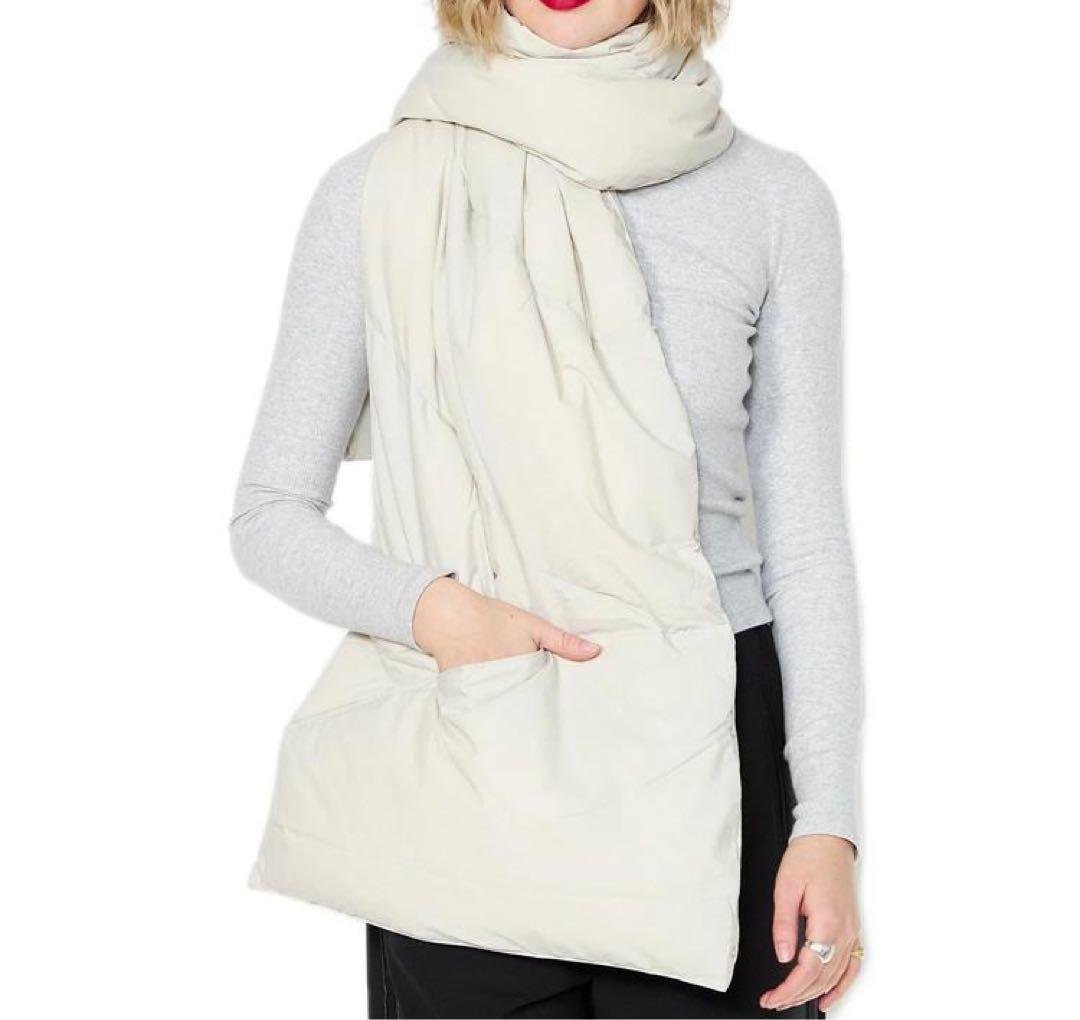 ☆★美品 NANGA ブラック ダウンポンチョ　ショール マフラー★☆