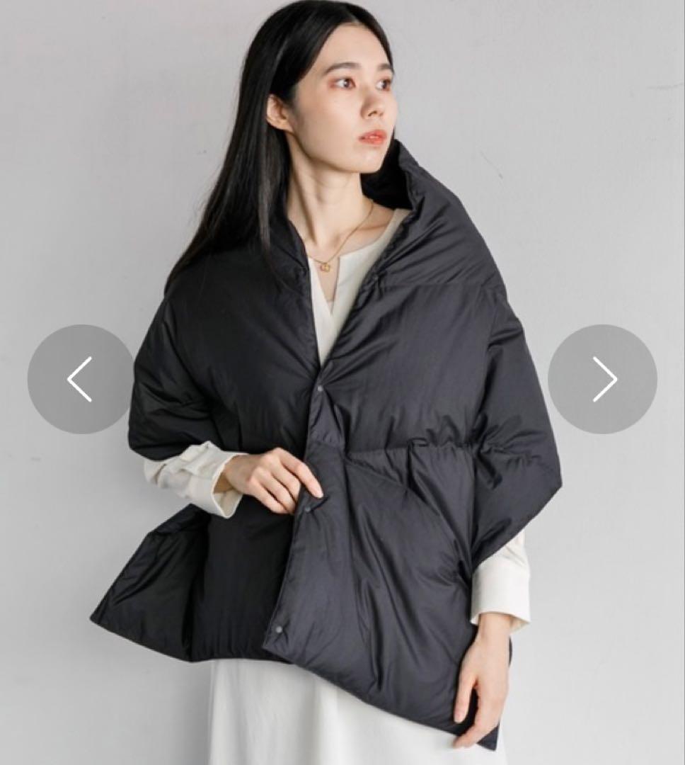 ☆★美品 NANGA ブラック ダウンポンチョ　ショール マフラー★☆