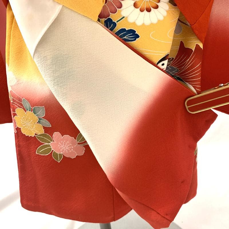 509ag36■七五三 三歳 女児 着物&被布&長襦袢 一つ紋■状態良好