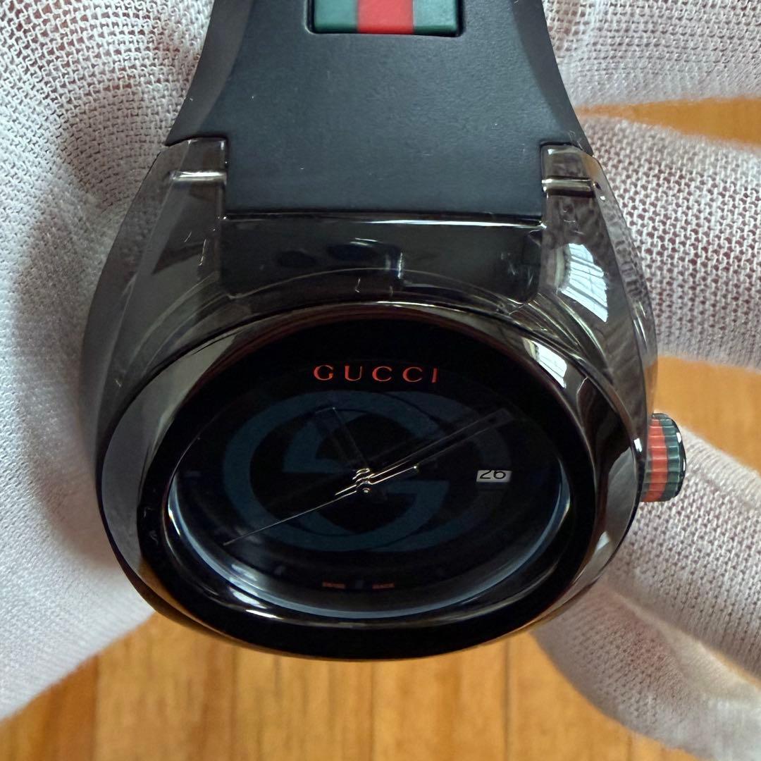 【極美品】GUCCI グッチ メンズ 時計 sync オールブラック ウォッチ