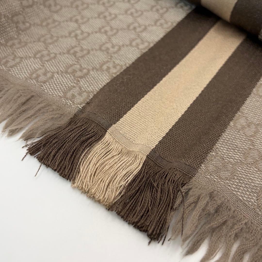GUCCI☆GG柄ロングマフラー silk20％混