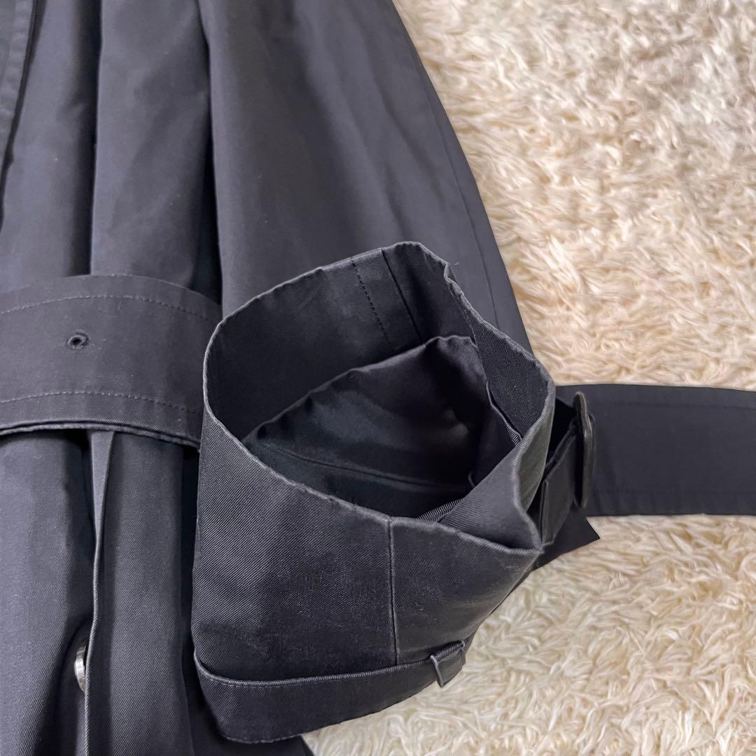 バーバリーロンドン トレンチコート 黒 マキシ丈 ベルト付　ダブル　着丈127