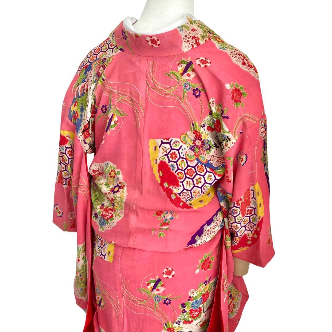 アンティーク 女の子 子供着物 7歳 ジュニア 昭和レトロ 大正ロマン NO6