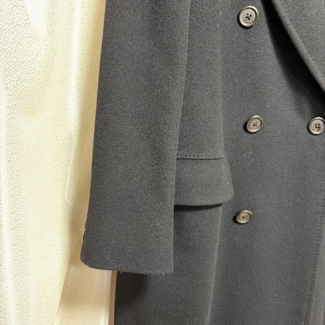 高級 極美品 BURBERRY バーバリー ウール×カシミヤ ダブルコート