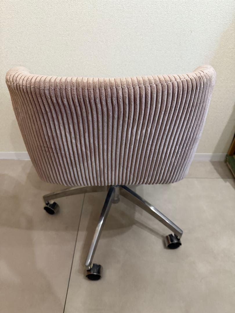 KANADEMONO ベロア　デスクチェア　ピンク