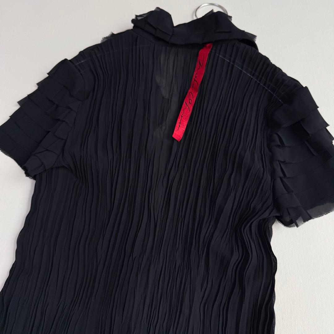 新品✨ノコオーノ　ティアードシアーブラウス　コサージュ　ブラック　Mサイズ