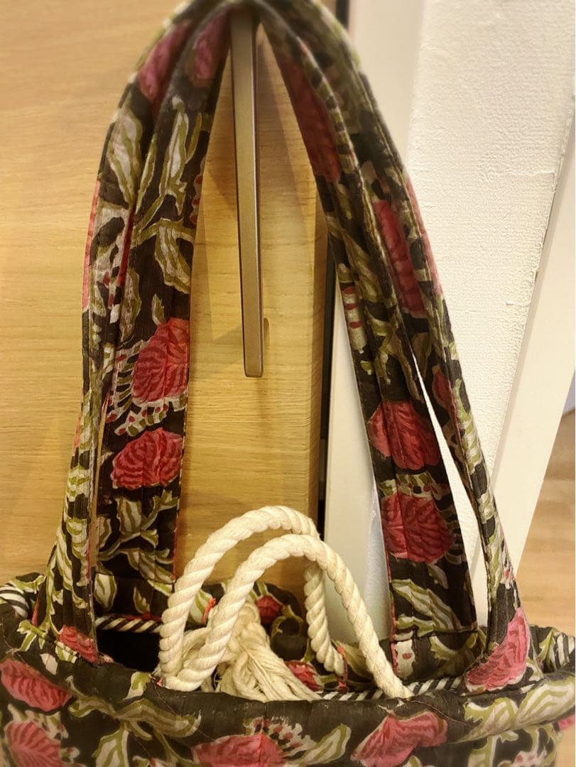 ミネキンチャク　インドブロックプリント　トートバッグ