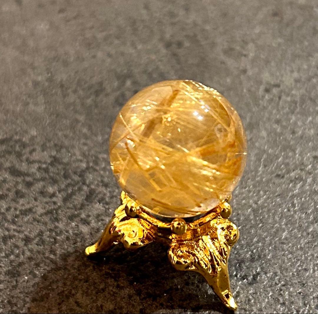 極上品✨ゴールドタイチンルチル　スフィア　18ミリ