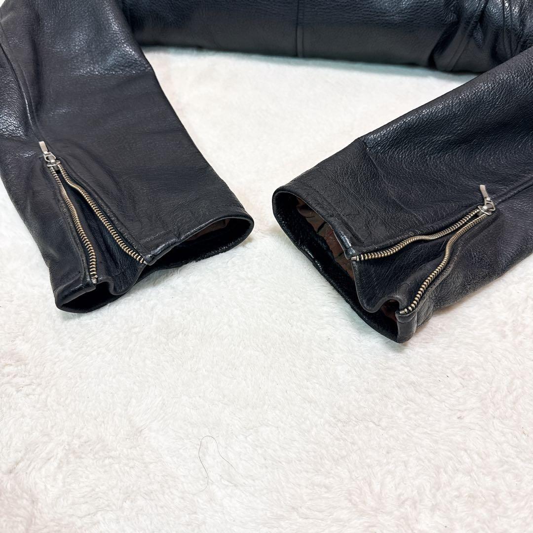 美品✨ポールスミス ライダース レザージャケット L 牛革 キルティング 黒