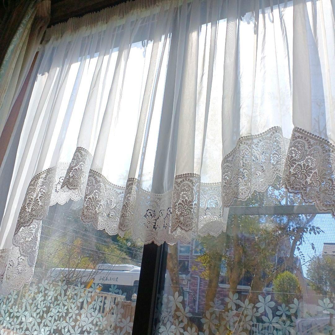 カフェカーテン【なっこ様オーダー品　Mスカラップスタイルカーテン】ハンドメイド
