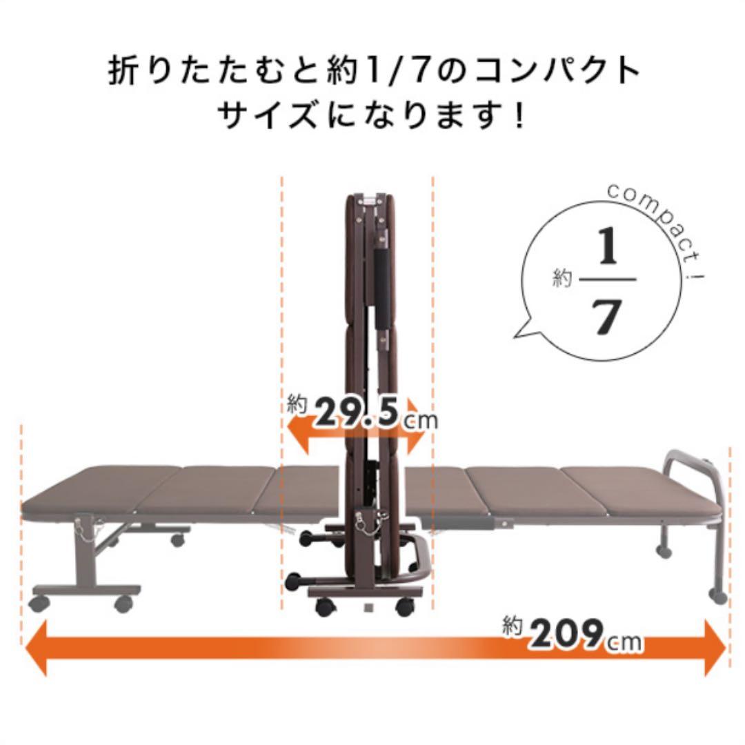 人気商品!!折り畳みパイプベッド ブラウン 折りたたみ コンパクト 布団干し
