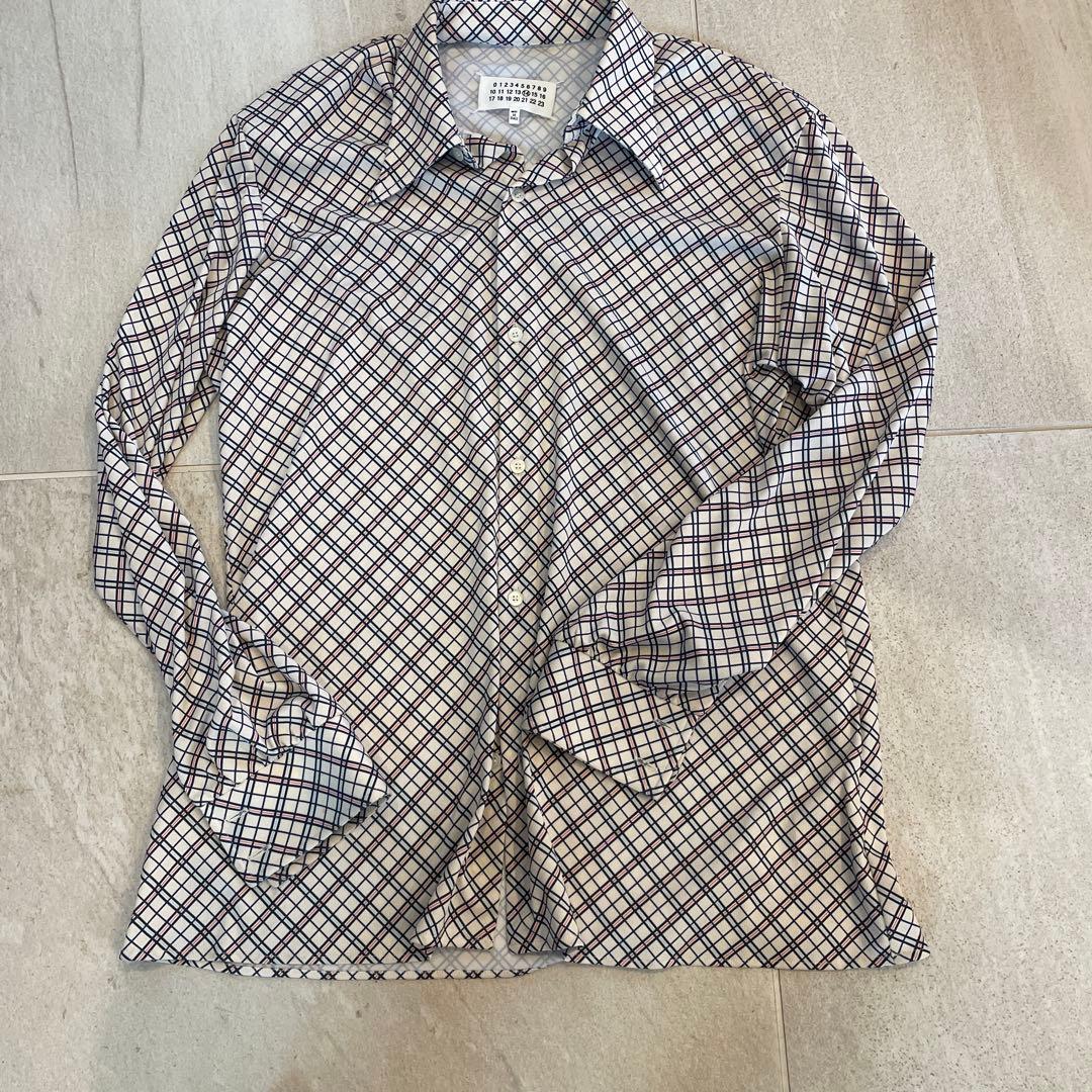 マルジェラ　チェック柄 長袖シャツ 46