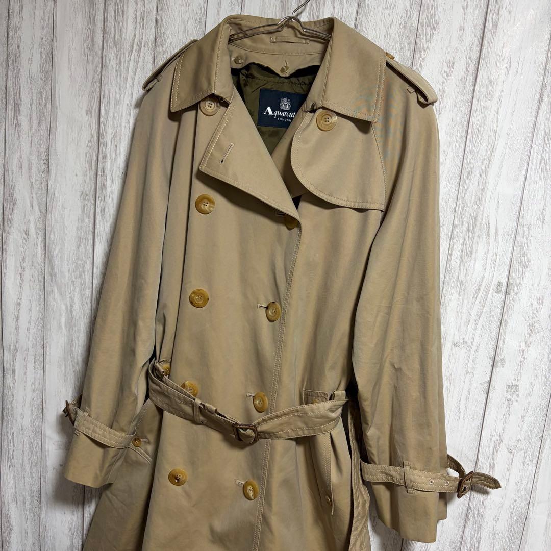 【日本製】アクアスキュータム トレンチコート ライナー付 M〜L