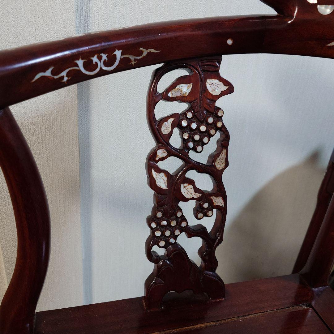 螺鈿細工 木製家具　唐木家具　高級　椅子