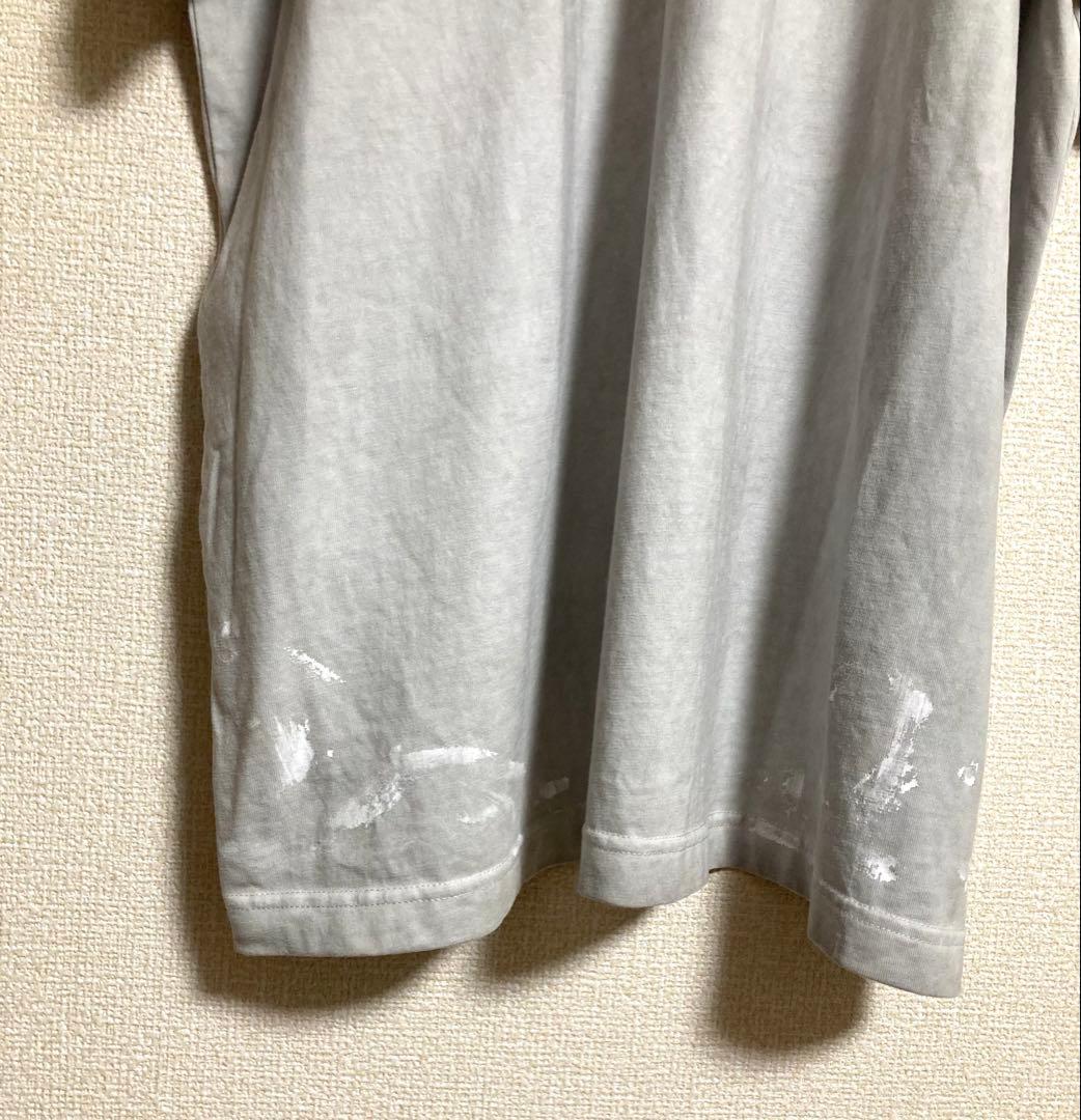 BALENCIAGA バレンシアガ　デストロイ　メタルロゴ　tシャツ グレー