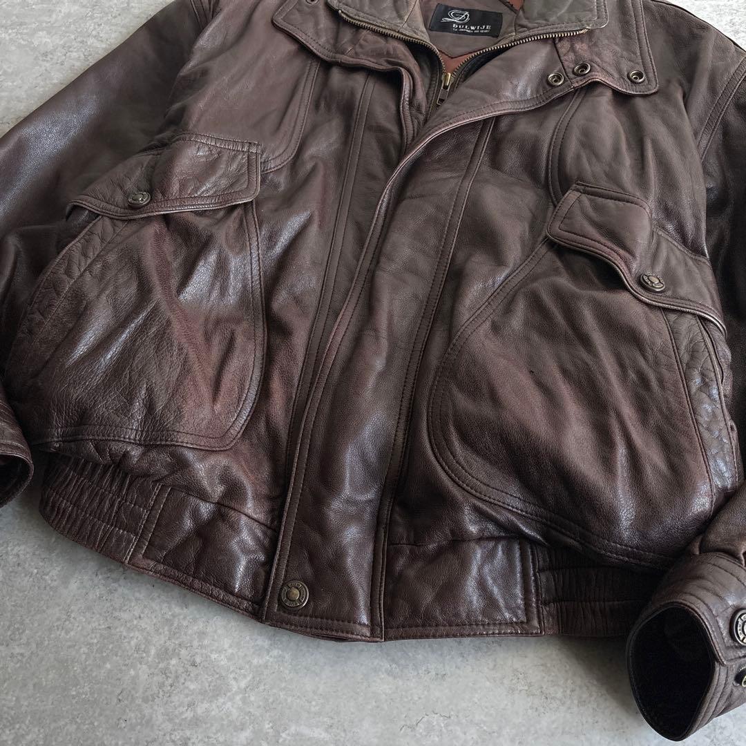 90's vintage arcive Y2K【M】本革 レザージャケット 茶系