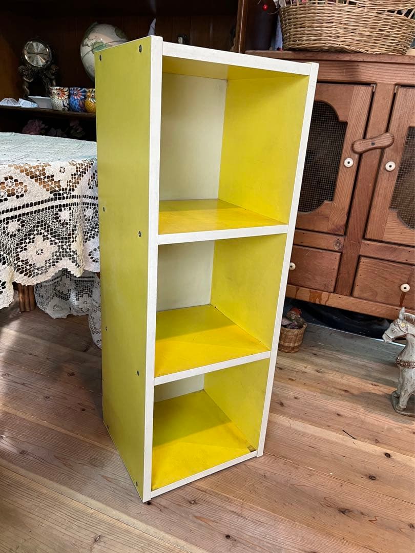 昭和レトロ 棚 ラック 黄色 レトロポップ インテリア 収納 アンティーク