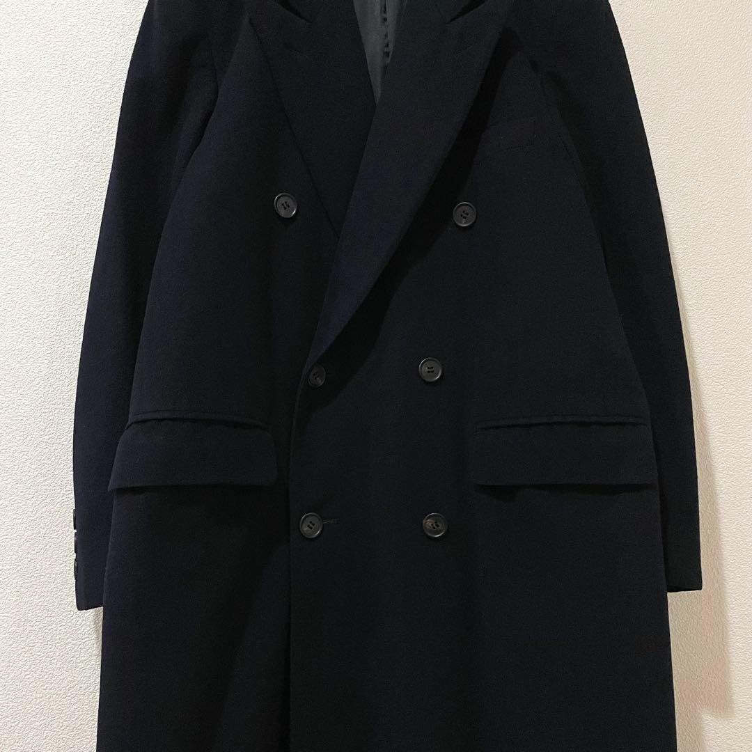 【希少性⭐︎英国紳士】ケント＆カーウェン　ダブルチェスターコート　ウール　濃紺　Ｌ