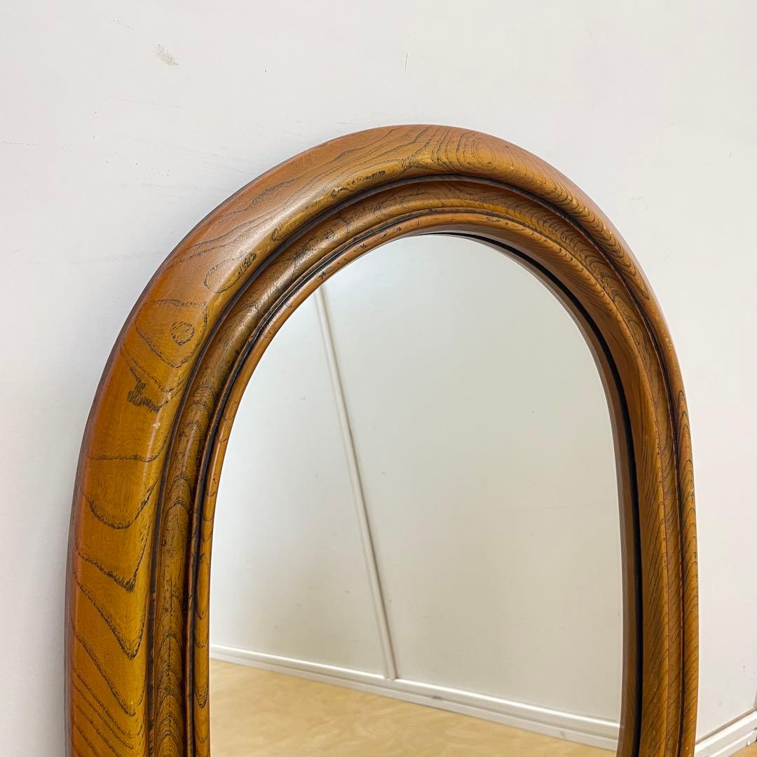 ビンテージ ウォールミラー 木枠ミラー 鏡 壁掛け アンティーク レトロ 楕円