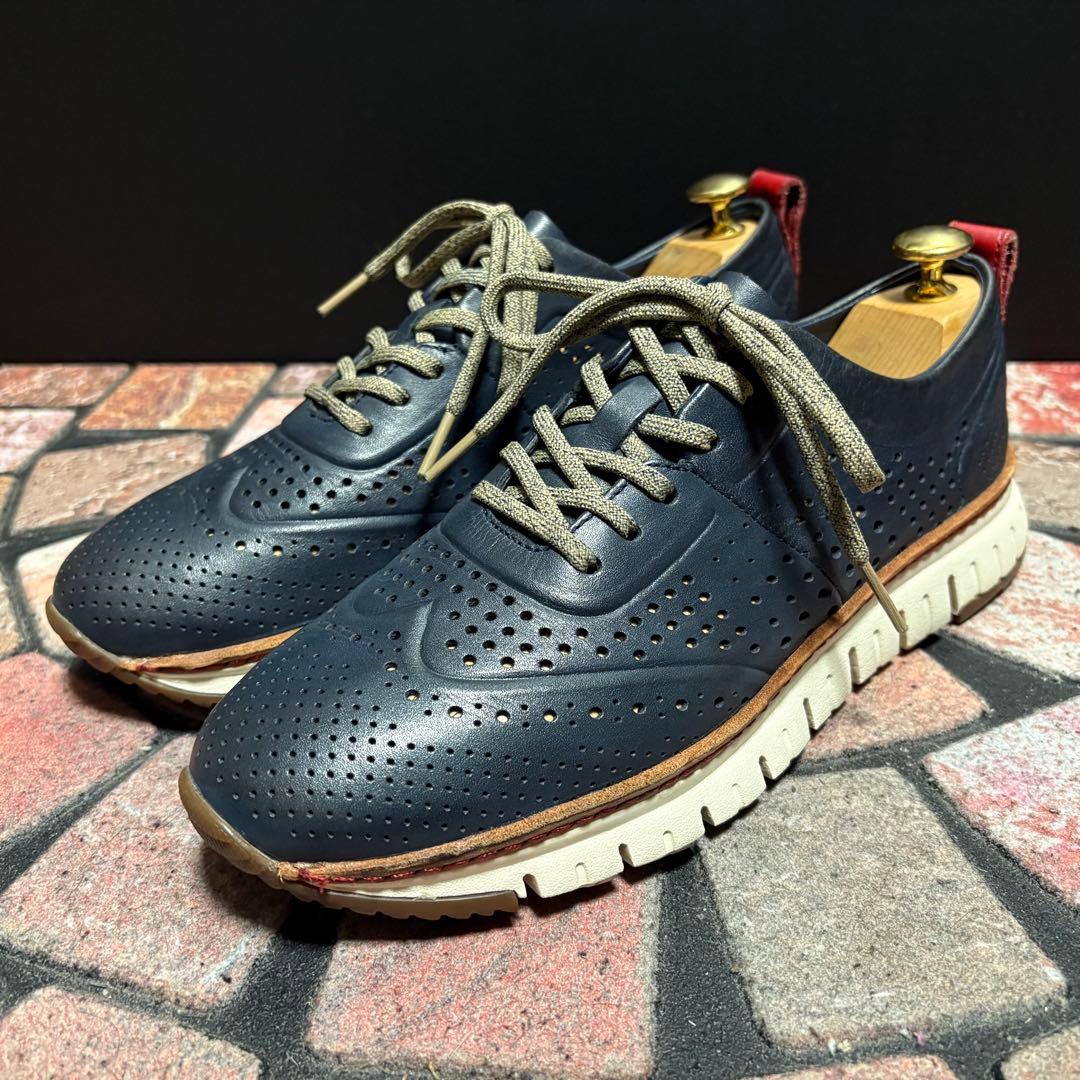 コールハーン　ゼログランド スニーカー パーフォレーション 26cm ネイビー