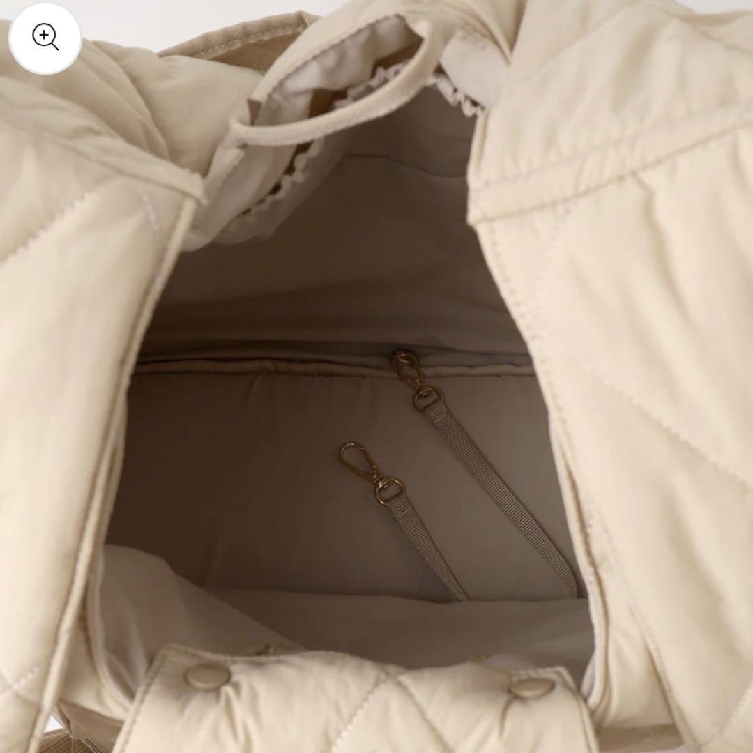 【新品】moncheri キルティングメッシュ付きフロントバッグ★S★チャコール